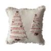 Hello Honey® Natural & Red Embroidered Trees Pillow -Christmas Designers Store D758813S 1