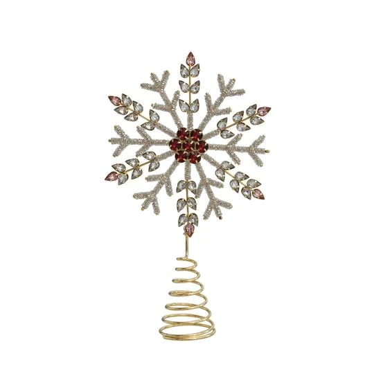 Hello Honey® 11" Metal, Glass & Acrylic Snowflake Tree Topper With Jewels 4 Hello Honey® 11" Metal, Glass & Acrylic Snowflake Tree Topper With Jewels - Image 2