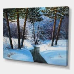 Designart Christmas Forest With River & Trees IIICanvas Wall Art 7 Designart Christmas Forest With River & Trees IIICanvas Wall Art -Christmas Designers Store M20023701 2