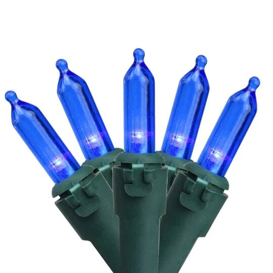 Northlight 100ct. LED Mini Christmas Lights With Green Wire Blue 4 Northlight 100ct. LED Mini Christmas Lights With Green Wire Blue - Image 2