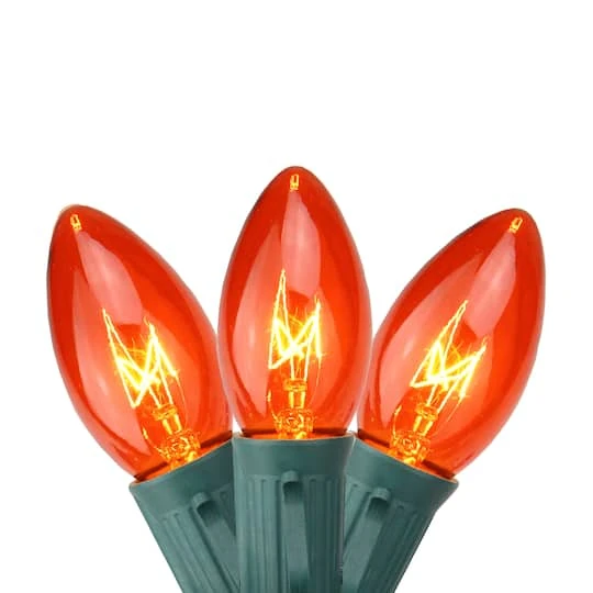 Northlight 25ct. C9 Christmas String Lights With Green Wire Orange 4 Northlight 25ct. C9 Christmas String Lights With Green Wire Orange - Image 2